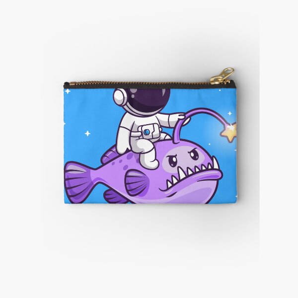 Item preview, Astro-Aquatic Adventure: Cute Astronaut Riding Anglerfish Cartoon designed and sold by hjian8219.