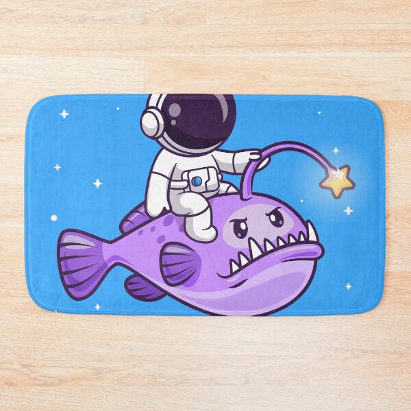 Item preview, Astro-Aquatic Adventure: Cute Astronaut Riding Anglerfish Cartoon designed and sold by hjian8219.