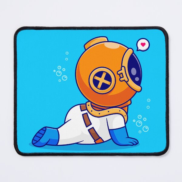 Item preview, Playful Diver: Cute Cartoon Stretching in Style" designed and sold by hjian8219.