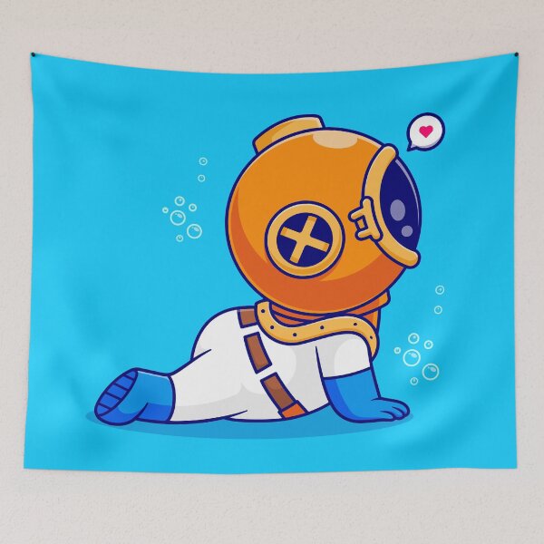 Item preview, Playful Diver: Cute Cartoon Stretching in Style" designed and sold by hjian8219.