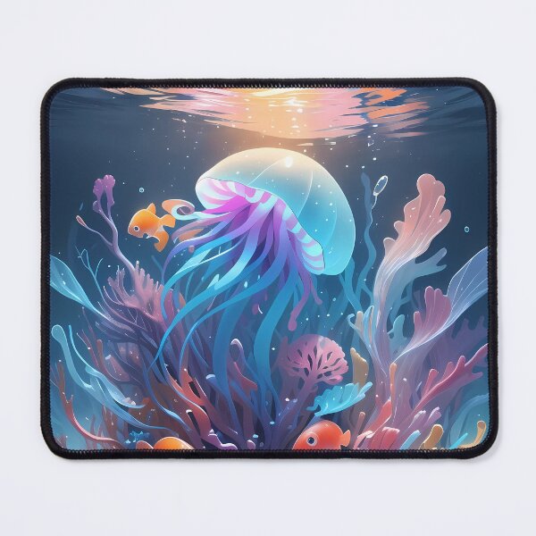 Item preview, A jellyfish and fishes in the water designed and sold by Carmillai.