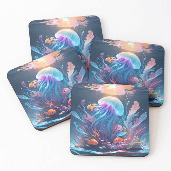 Item preview, A jellyfish and fishes in the water designed and sold by Carmillai.