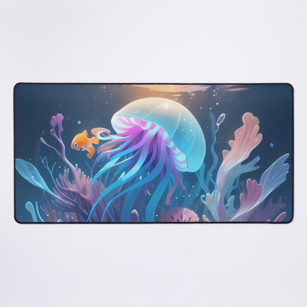 Item preview, A jellyfish and fishes in the water designed and sold by Carmillai.