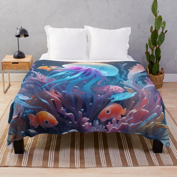 Item preview, A jellyfish and fishes in the water designed and sold by Carmillai.