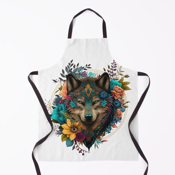 Artikelvorschau, Bunter Wolf mit Blumen entworfen und verkauft von ArtFromBeyond.