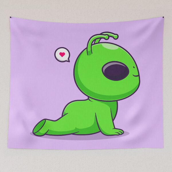 Item preview, CosmoFlex: Cute Cartoon Alien Stretching designed and sold by hjian8219.