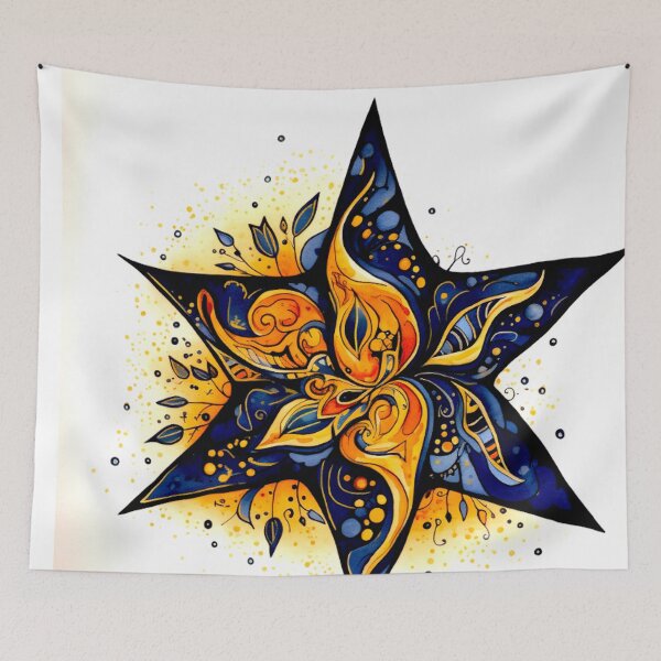 Item preview, Star Design Royal blue, peach, ivory, gold, black designed and sold by Highlandkings.