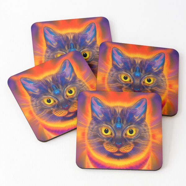 Item preview, Kosmic Kitty (12) - Trippy Psychedelic Cat designed and sold by TheThirdEye.