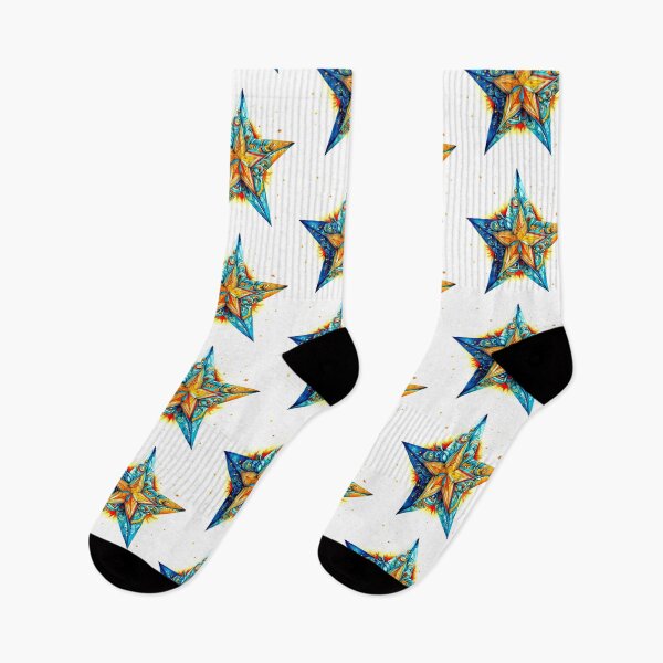 Item preview, Star Design Royal blue, sky blue, coral, white, gold designed and sold by Highlandkings.