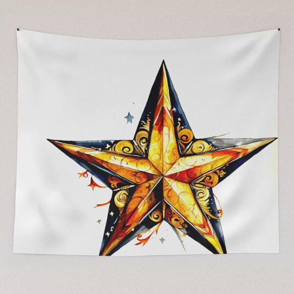 Item preview, Star Design Rust, navy, beige, cream, gold 2 designed and sold by Highlandkings.
