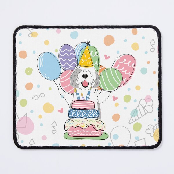 Item preview, Blue Merle Sheepadoodle Birthday Party 1 designed and sold by Lulupainting.
