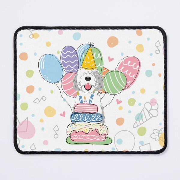 Item preview, Blue Merle Sheepadoodle Birthday Party 2 designed and sold by Lulupainting.