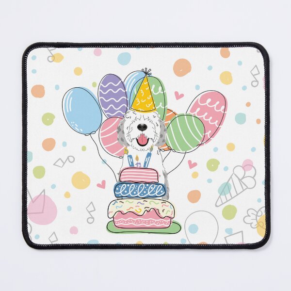 Item preview, Blue Merle Sheepadoodle Birthday Party 3 designed and sold by Lulupainting.
