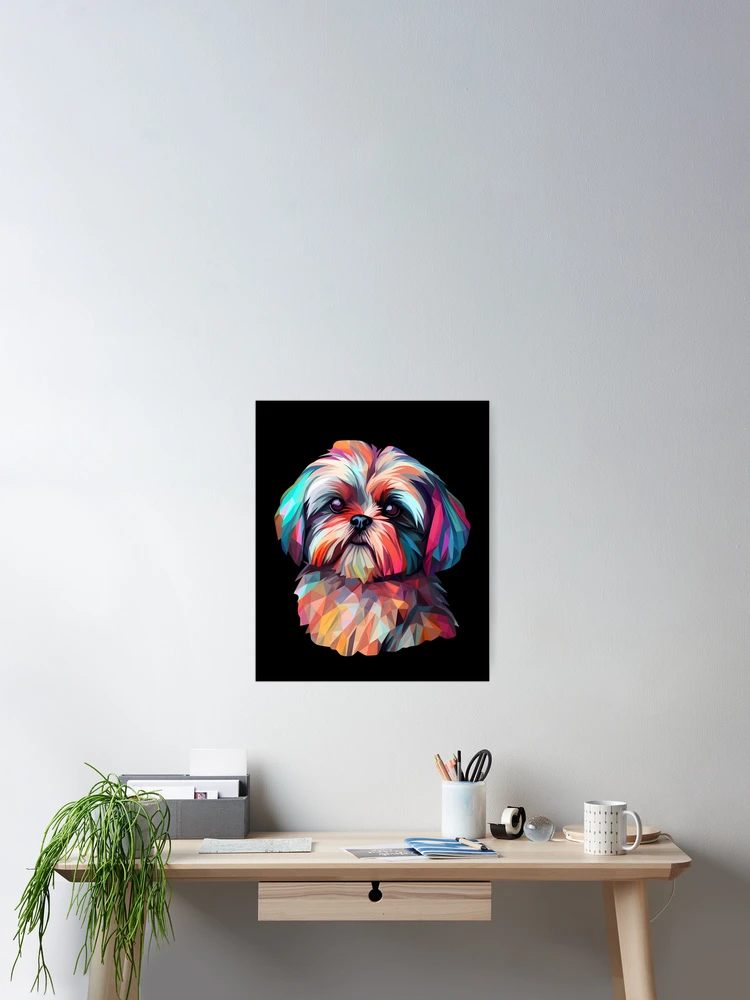 Imagen 2 de 3, Póster con la obra Geometric Colorful Shih Tzu, diseñada y vendida por Ripper19.