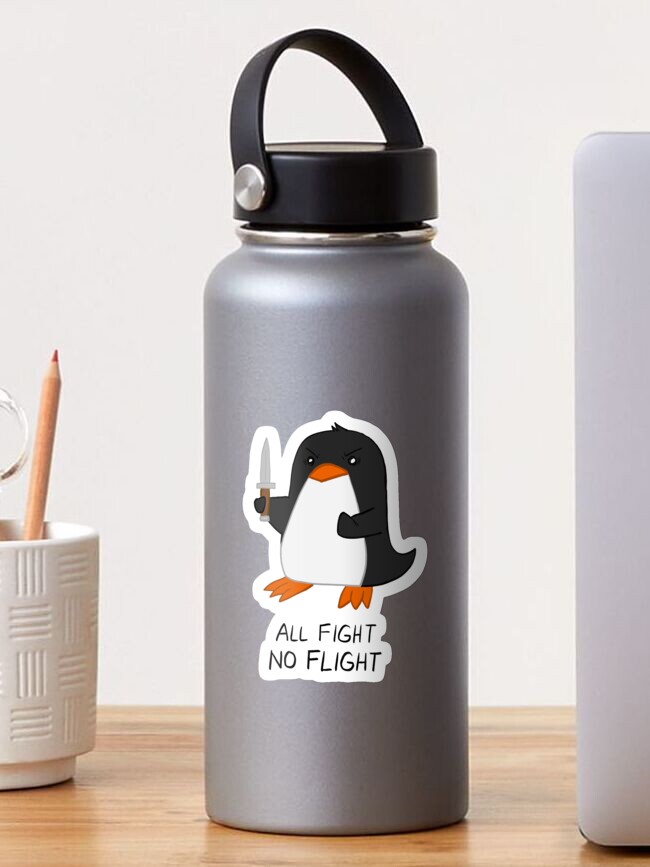 Thumbnail 1 of 3, Sticker, All Fight No Flight Penguin designed and sold by Raine55.