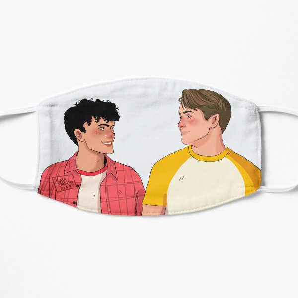 Nick and Charlie Heartstopper - close up Flat Mask