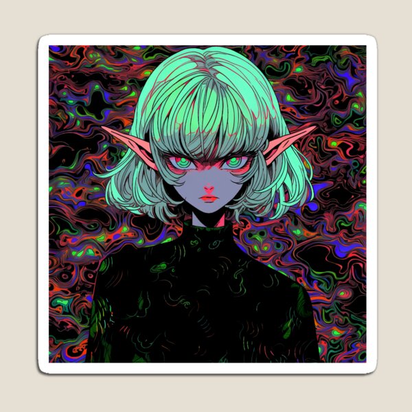 Item preview, Psychedelic Elven Anime Girl designed and sold by bubblegoth.