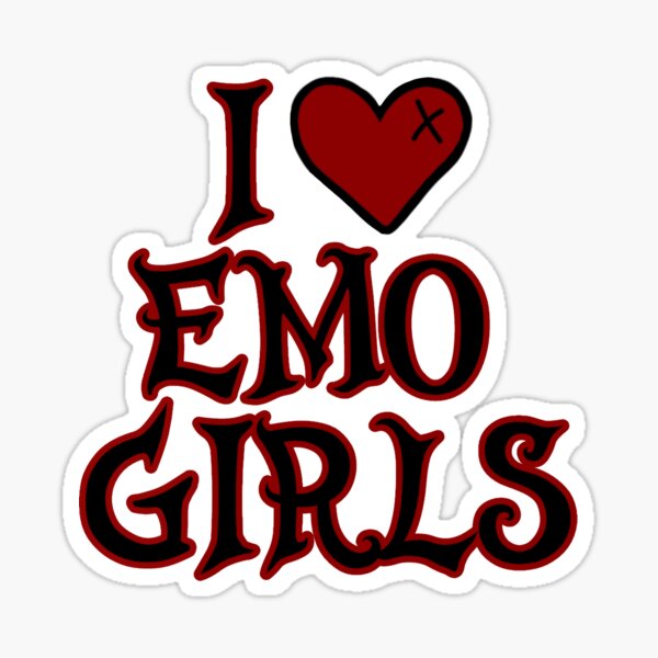  I Love Hot EMO GIRLS Shirt Funny I Red Heart Hot EMO