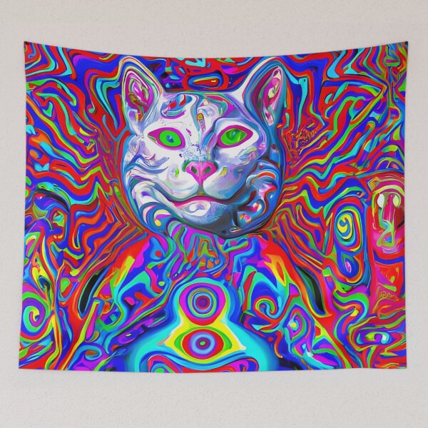 Item preview, Kosmic Kitty (4) - Trippy Psychedelic Cat designed and sold by TheThirdEye.