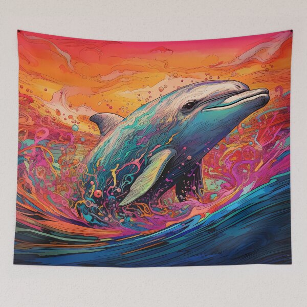 Item preview, Colorful Dolphin Art designed and sold by ColorFlowArt.