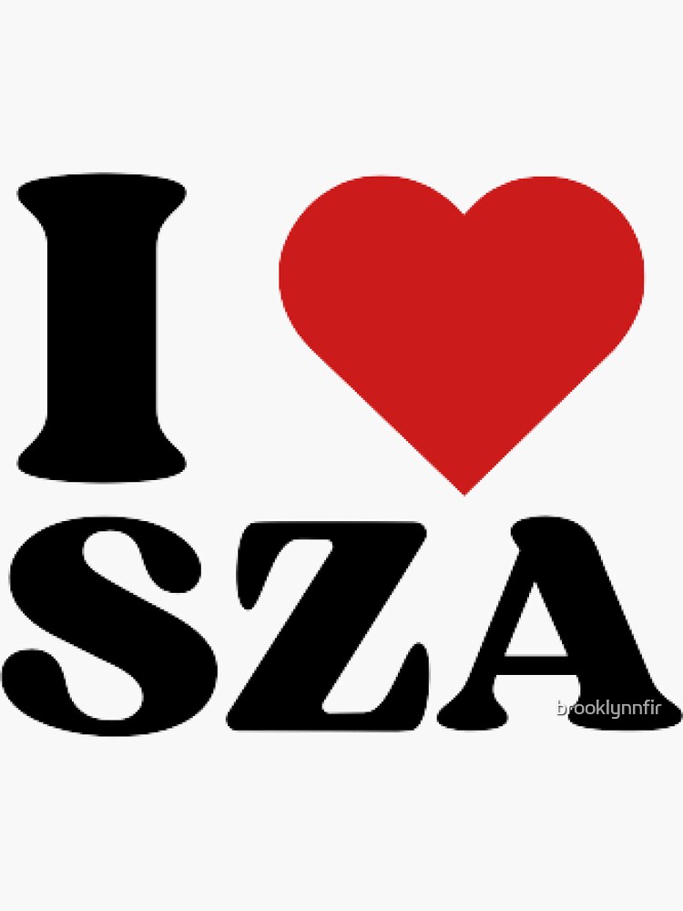 Aperçu 3 sur 3. Sticker avec l'œuvre je coeur sza créée et vendue par brooklynnfir.