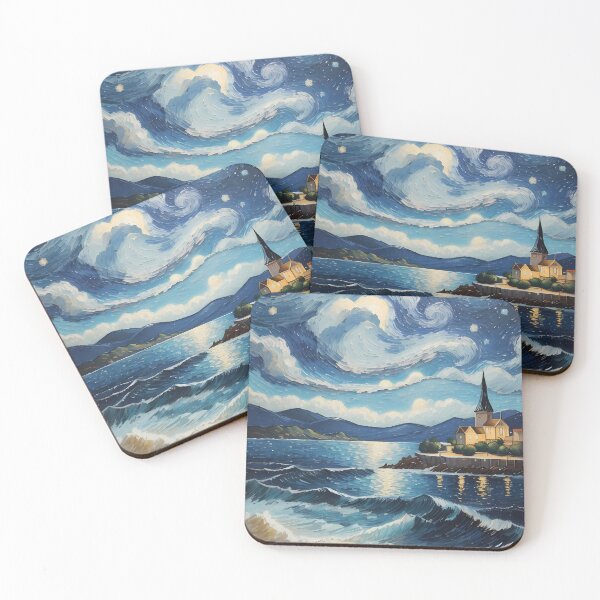Item preview, Harbor and starry night designed and sold by Omarupattern51.