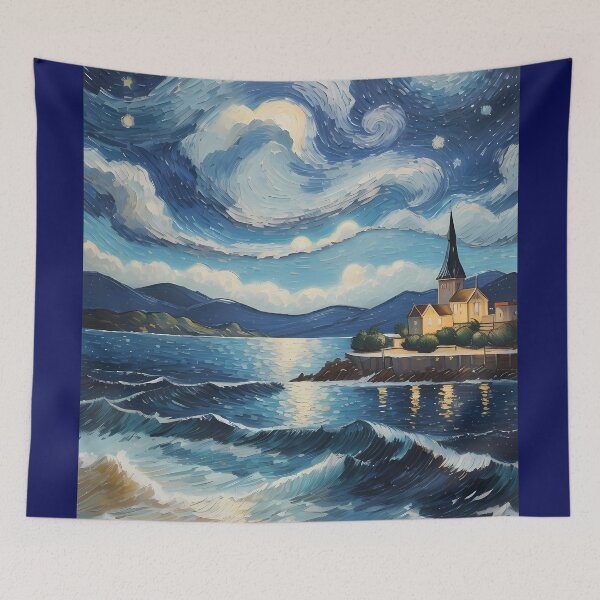 Item preview, Harbor and starry night designed and sold by Omarupattern51.