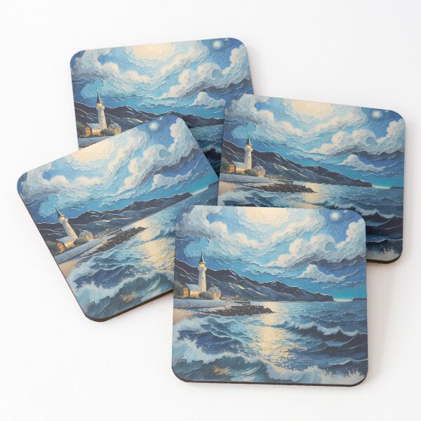 Item preview, lighthouse in starry night designed and sold by Omarupattern51.