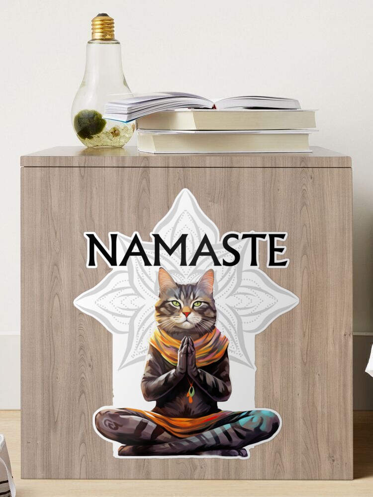 Chamaste, cat yoga bag, yoga tote bag, yoga & cats, large humor sports bag,  meditation, namaste