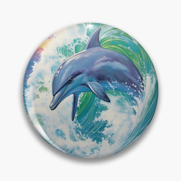 Item preview, Dolphin in a Wave designed and sold by ColorFlowArt.