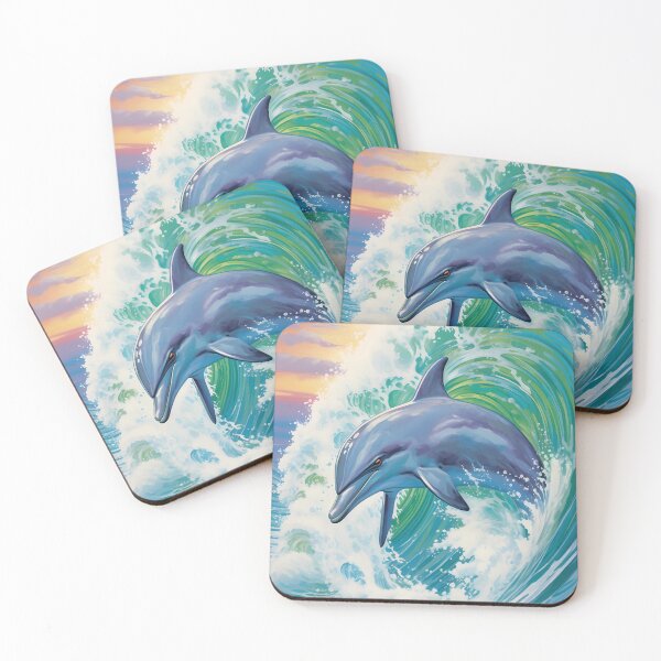 Item preview, Dolphin in a Wave designed and sold by ColorFlowArt.
