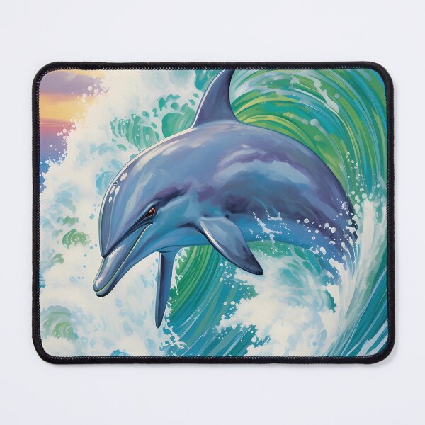 Item preview, Dolphin in a Wave designed and sold by ColorFlowArt.