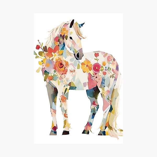 Aperçu de l'œuvre Art abstrait du cheval pour les vrais passionnés d'équitation créée et vendue par Lovegrass Prints.