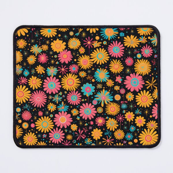 Item preview, Retro Flowers for Pilates and Yoga designed and sold by BioModApparel.