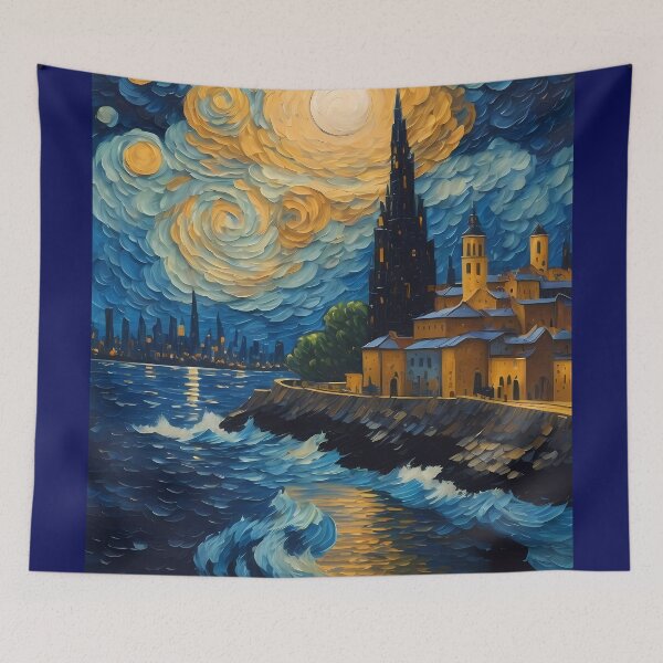 Item preview, Bright moon in a beautiful city designed and sold by Omarupattern51.