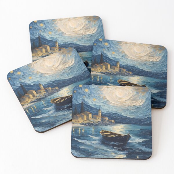 Item preview, canoe on a bright night designed and sold by Omarupattern51.