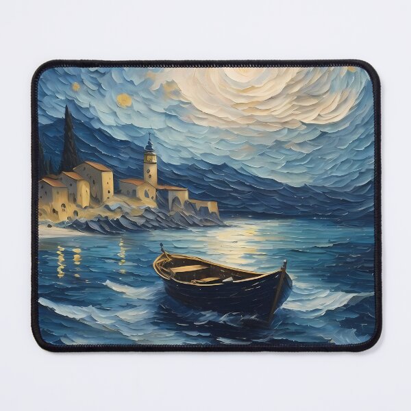Item preview, canoe on a bright night designed and sold by Omarupattern51.