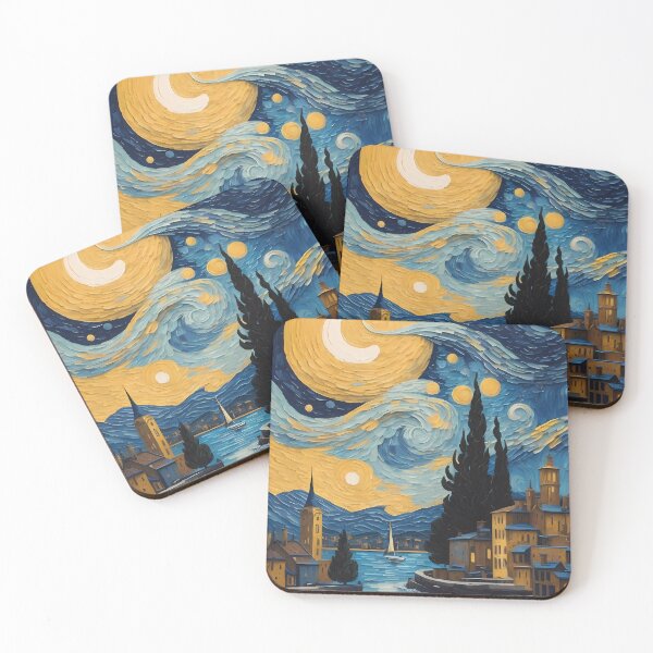 Item preview, Watercolor moon on a starry night designed and sold by Omarupattern51.