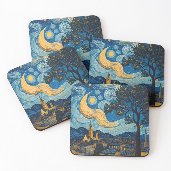 Item preview, starry night watercolor designed and sold by Omarupattern51.