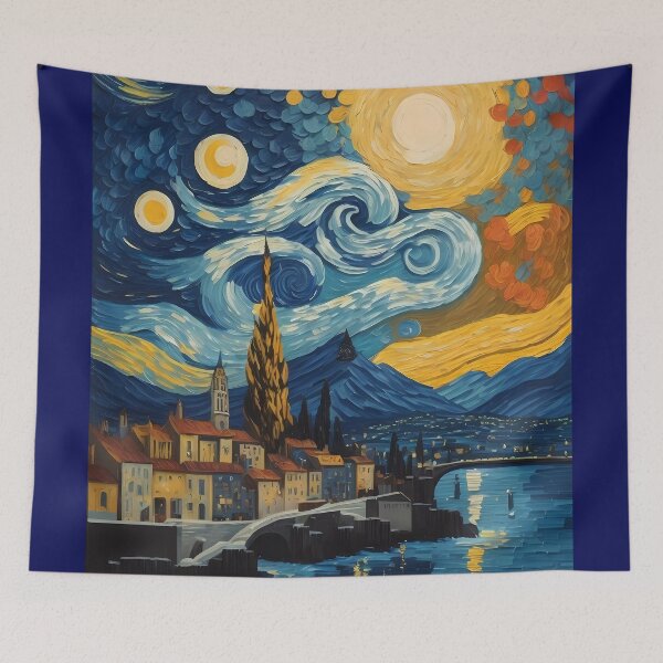 Item preview, Mountains with a starry sky designed and sold by Omarupattern51.