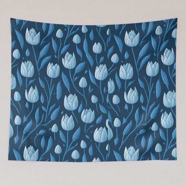 Item preview, Ethereal Blue Blossoms: Mini Floral Delight, Captivating Blue Blooms: A Floral Symphony in Shades of Blue designed and sold by irosh madushan.
