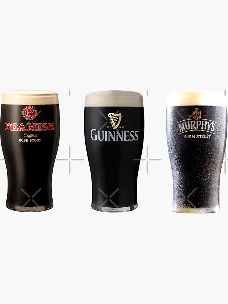 Official Guinness Pint Glasses 4 Pack Ireland Collection Design