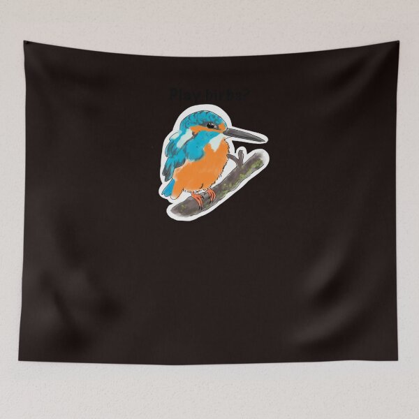 Item preview, Play birbs Wingspan board game cute kingfisher - black text Classic  designed and sold by JAYRODR.