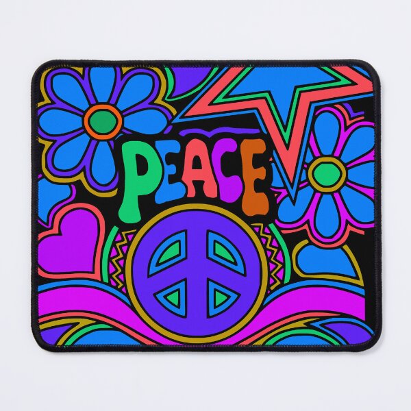 Item preview, Peace and Love Flowers and Stars Hippie Design designed and sold by Alondra.