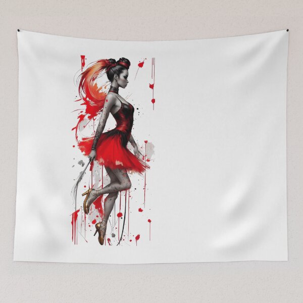 Item preview, Crimson Rhythms: Dancing Queen in a Red Dress, Embrace the Elegance: Dancing Girl in Red Colored Dress designed and sold by irosh madushan.