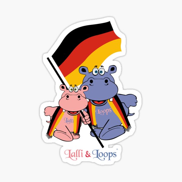 Hippos Nilpferde Lalli und Loops Germany Deutschland Sticker