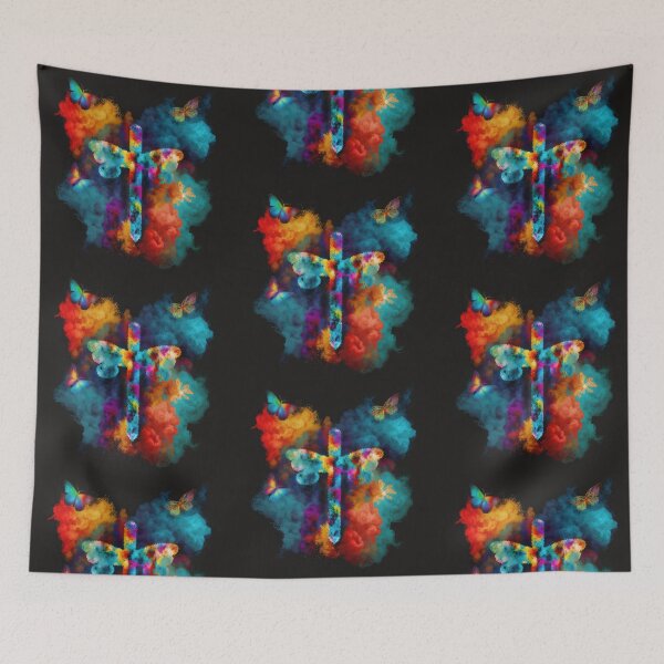 Item preview, Bold Beautiful Colors Butterflies and Religious Cross designed and sold by Livn2laugh.