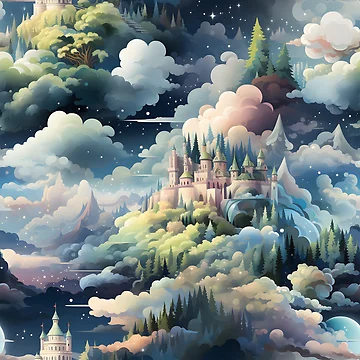 Artwork thumbnail, Castles Pattern 8 - In The Sky by DigitalPatternx