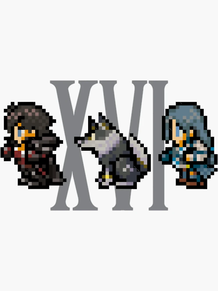 Clive, Torgal, and Jill XVI Design FFXVI Pixel Party Members Final