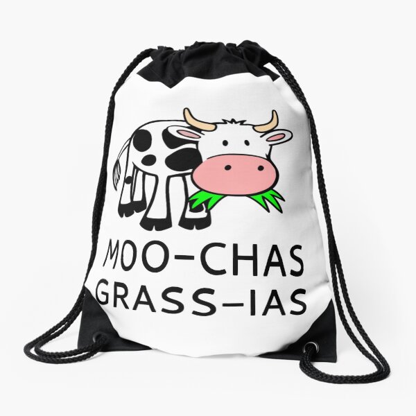 Moo-chas Grass-ias (Muchas Gracias) Drawstring Bag